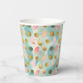 Pastel Confetti Glitzer Abstraktes Muster (2) Pappbecher (Rückseite)