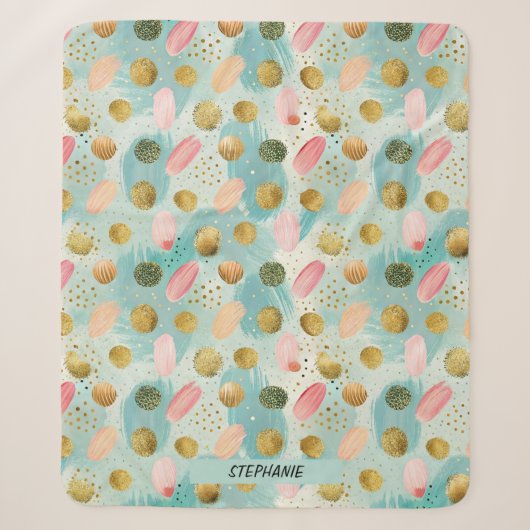 Pastel Confetti Glitzer Abstraktes Muster (2) Sherpadecke (Vorderseite)