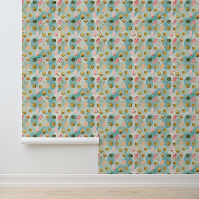 Pastel Confetti Glitzer Abstraktes Muster (2) Tapete (Anwendung)