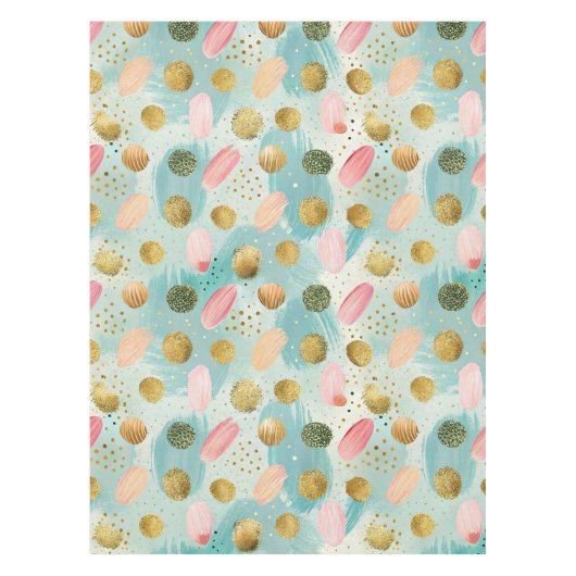 Pastel Confetti Glitzer Abstraktes Muster (2) Tischdecke (Vorderseite)