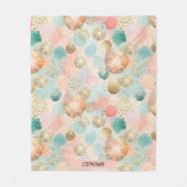 Pastel Confetti Glitzer Abstraktes Muster Fleecedecke (Vorderseite)