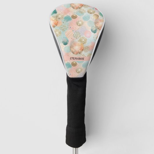 Pastel Confetti Glitzer Abstraktes Muster Golf Headcover (Vorderseite)