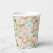 Pastel Confetti Glitzer Abstraktes Muster Pappbecher (Rückseite)