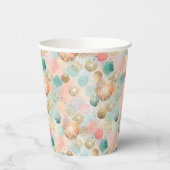 Pastel Confetti Glitzer Abstraktes Muster Pappbecher (Links)