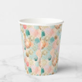 Pastel Confetti Glitzer Abstraktes Muster Pappbecher (Rechts)