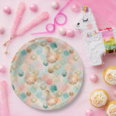 Pastel Confetti Glitzer Abstraktes Muster Pappteller (Party)