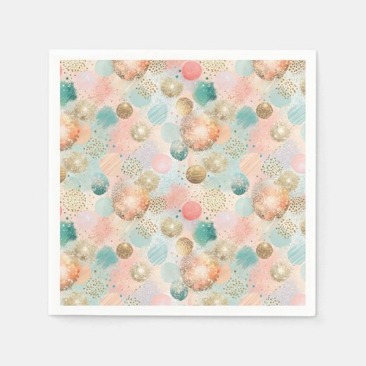 Pastel Confetti Glitzer Abstraktes Muster Serviette (Vorderseite)