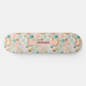 Pastel Confetti Glitzer Abstraktes Muster Skateboard (Horizontal)