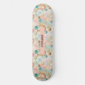 Pastel Confetti Glitzer Abstraktes Muster Skateboard (Vorderseite)