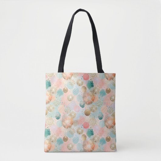 Pastel Confetti Glitzer Abstraktes Muster Tasche (Vorderseite)