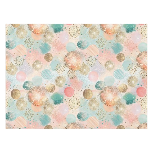 Pastel Confetti Glitzer Abstraktes Muster Tischdecke (Vorderseite (Horizontal))