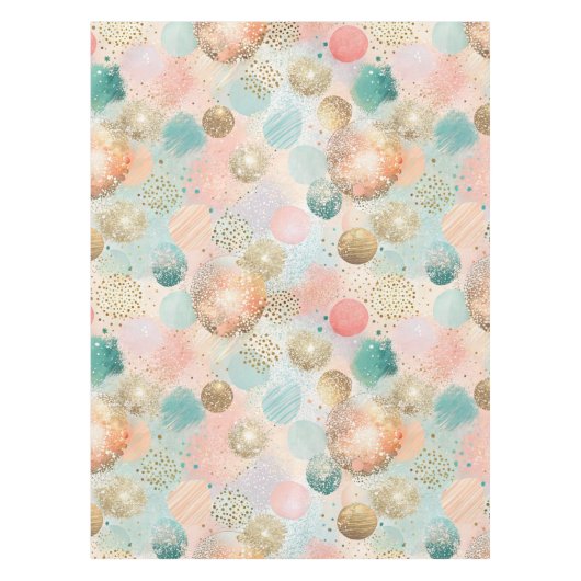 Pastel Confetti Glitzer Abstraktes Muster Tischdecke (Vorderseite)