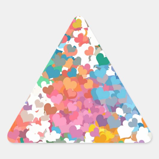 Pastel Confetti Hearts Dreieckiger Aufkleber (Vorderseite)
