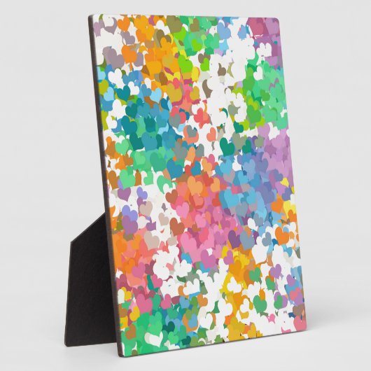 Pastel Confetti Hearts Fotoplatte (Seite)