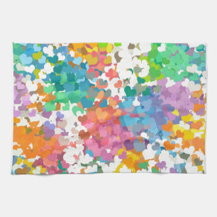 Pastel Confetti Hearts Geschirrtuch