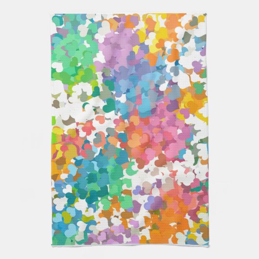 Pastel Confetti Hearts Geschirrtuch (Vertikal)