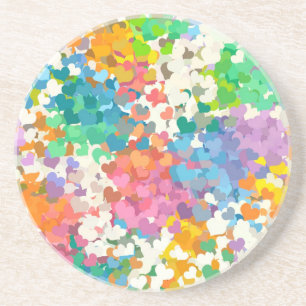 Pastel Confetti Hearts Getränkeuntersetzer