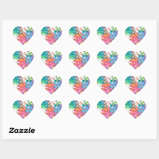 Pastel Confetti Hearts Herz-Aufkleber (Blatt)