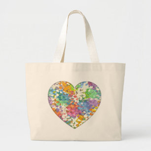 Pastel Confetti Hearts Jumbo Stoffbeutel