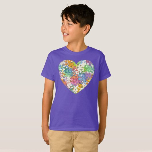 Pastel Confetti Hearts Lila T - Shirt (Vorne ganz)