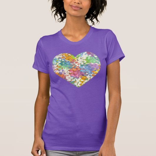 Pastel Confetti Hearts Lila T - Shirt (Vorderseite)