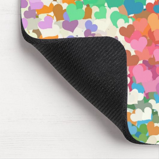Pastel Confetti Hearts Mousepad (Ecke)