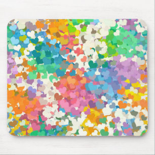 Pastel Confetti Hearts Mousepad