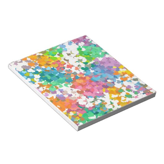 Pastel Confetti Hearts Notizblock (angewinkelt)