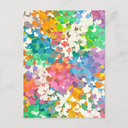 Pastel Confetti Hearts Postkarte (Vorderseite)