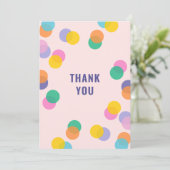Pastel Confetti Kids Dankeskarte (Stehend Vorderseite)