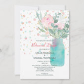 Pastel Confetti Mason Jar Wedding Probe Dinner Einladung (Vorderseite)
