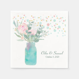 Pastel Confetti Mason Jar Wedding Serviette