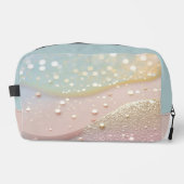 Pastel Confetti Muster in Rosa, Gold und Blau Waschbeutel (Vorderseite)