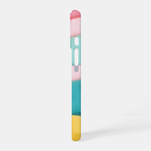 Pastel Confetti Streifen iPhone 16 Hülle (Linke Seite)