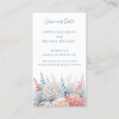 Pastel Coral- Beach Wedding-Save the Date- Visitenkarte (Vorderseite)