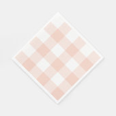 Pastel Coral Gingham Kariert Serviette (Ecke)