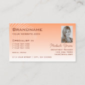 Pastel Coral Gradient Palm Leaf Logo und Foto Visitenkarte (Rückseite)