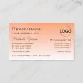 Pastel Coral Gradient Palm Leaf mit Logo Stilvoll Visitenkarte (Rückseite)