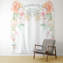 Pastel Coral Ivory Peonies Wedding Hintergrund