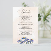 Pastel Coral & Lila Daisis Hochzeitdetails Begleitkarte (Stehend Vorderseite)