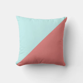 Pastel Coral Pink Blue Graphic Solid Color Kissen