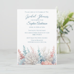Pastel Coral Reef - Brautparty- Einladung