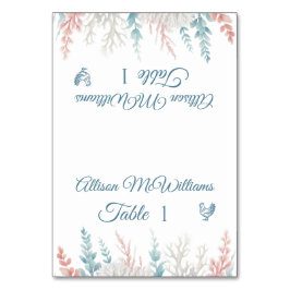 Pastel Coral Reef Poultry Icon-Wedding- Tischnummer