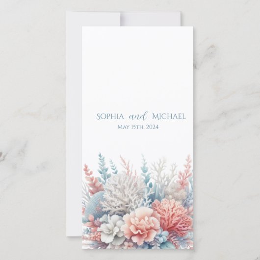 Pastel Coral Reefs - Hochzeitsprogramm am Strand - (Vorderseite)