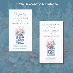 Pastel Coral Reefs-Registry-Honeymoon Visitenkarte
