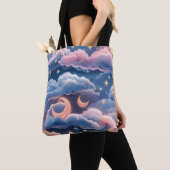 Pastel Coral Sky Blue Moon Coastal Aesthetic Tasche (Von Nahem)