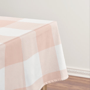 Pastel Coral und White Gingham Pattern Tischdecke