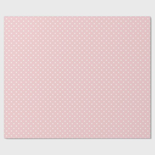 Pastel Coral und White Small Polka Dot Geschenkpapier (Flach)