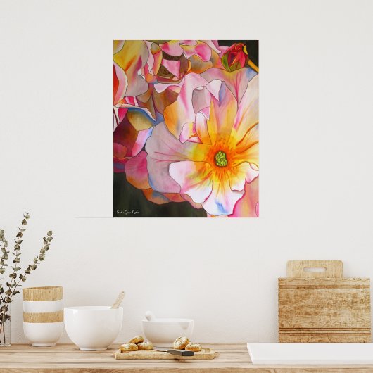 Pastel Cornelia Rose Aquarellbilder Poster (Küche)