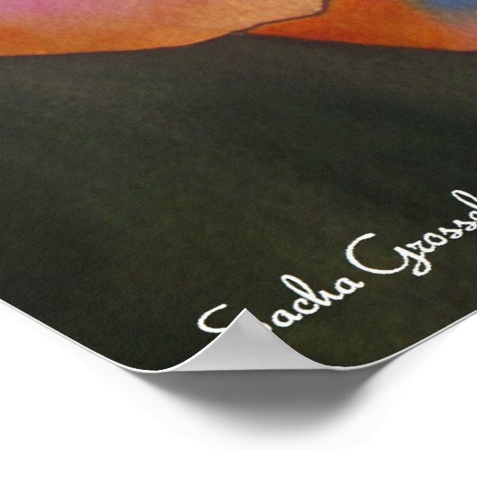 Pastel Cornelia Rose Aquarellbilder Poster (Ecke)